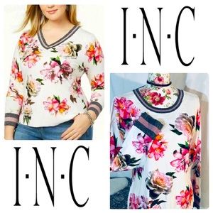 INC (International Concepts) Floral Sweater Sz L